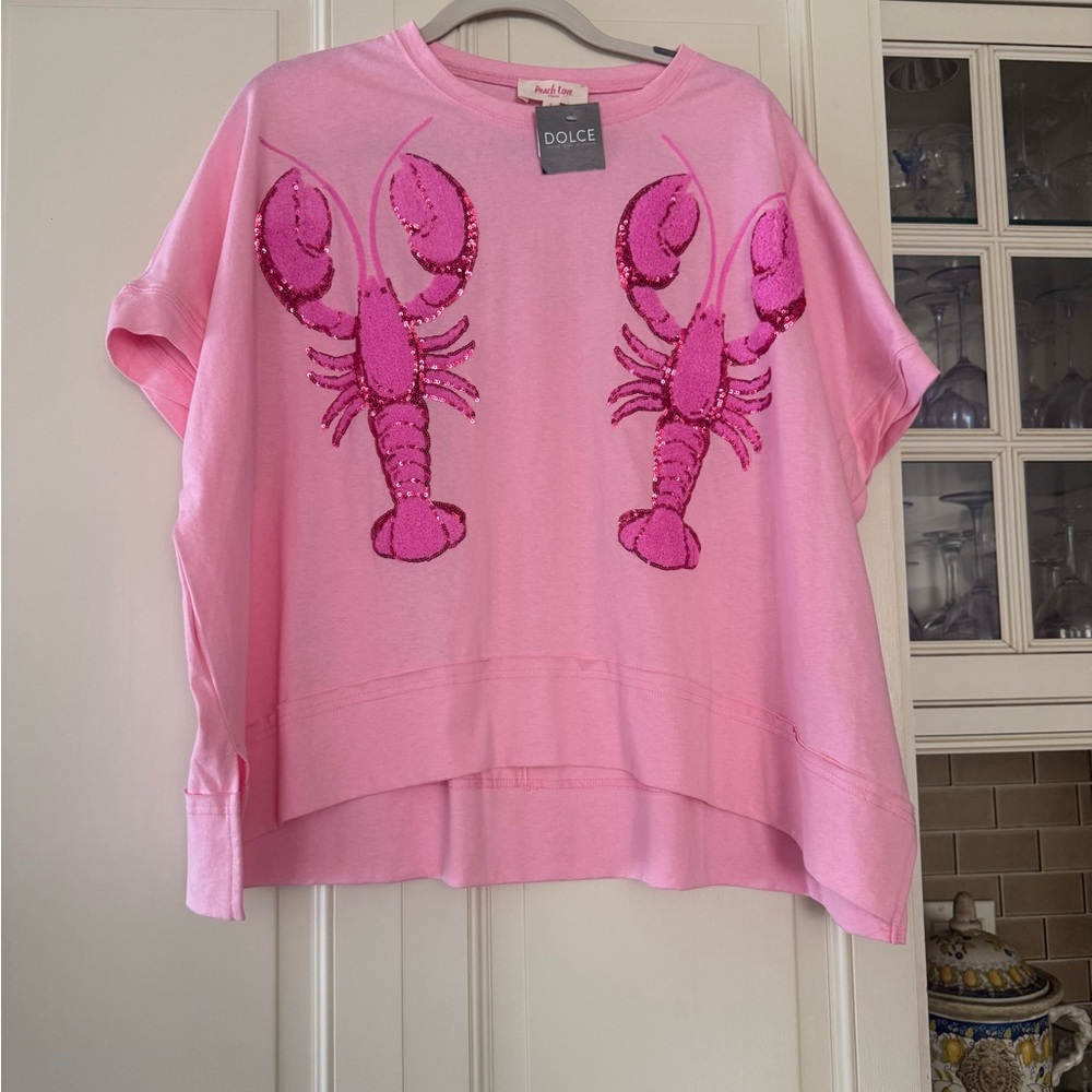 Pink Sequin Lobster Sweatshirt